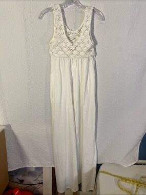 White Maxi Crochet Dress